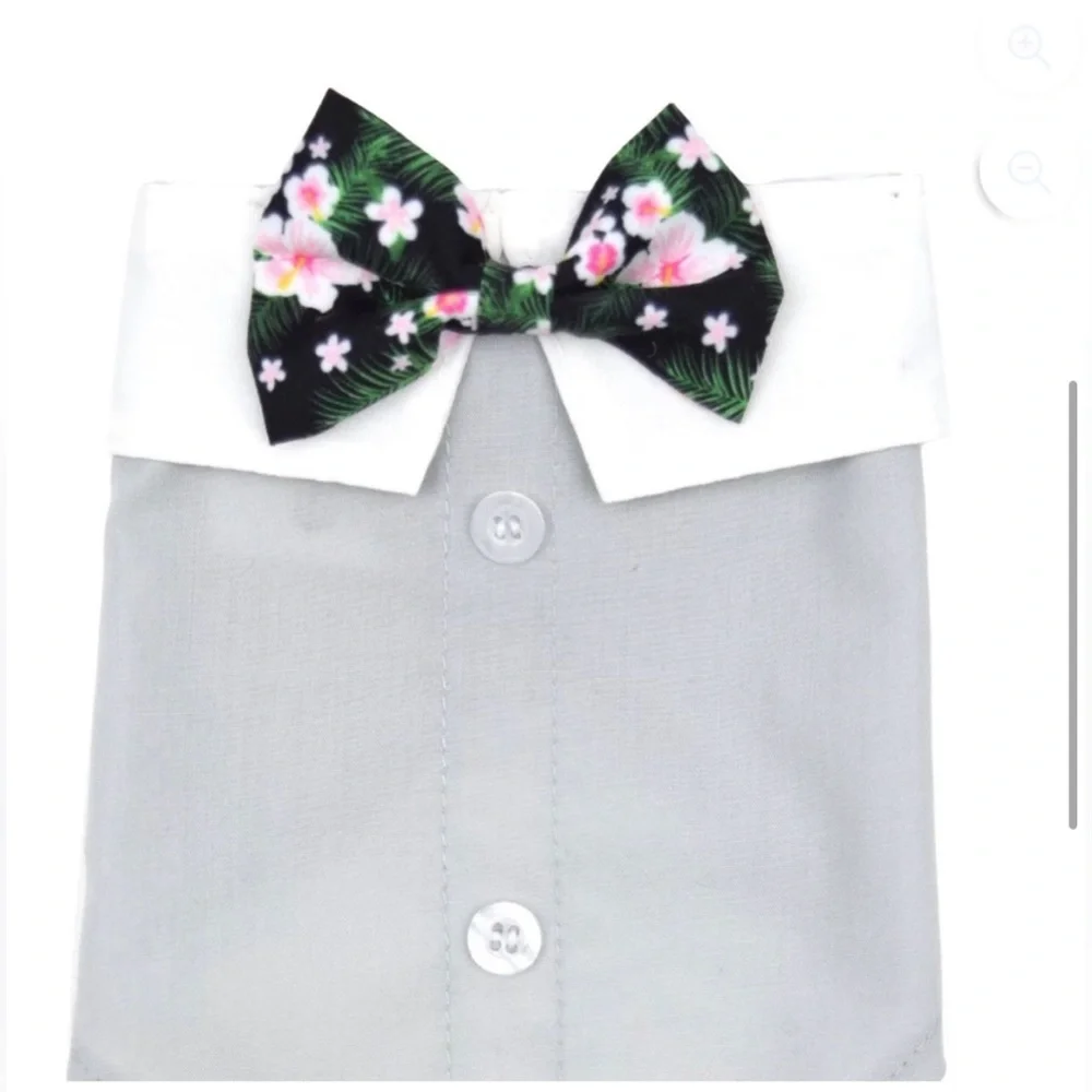 NEW Vibrant Life Tuxedo Style Dog Bandana Floral Bow Tie Size X-Small/Sm…